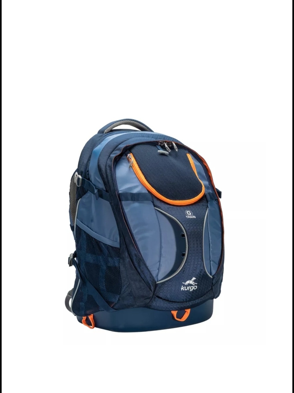 Kurgo Blue and Orange GTrain Backpack For Dogs Up To 25 Lbs